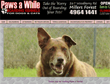 Tablet Screenshot of pawsawhile.dogsites.com.au